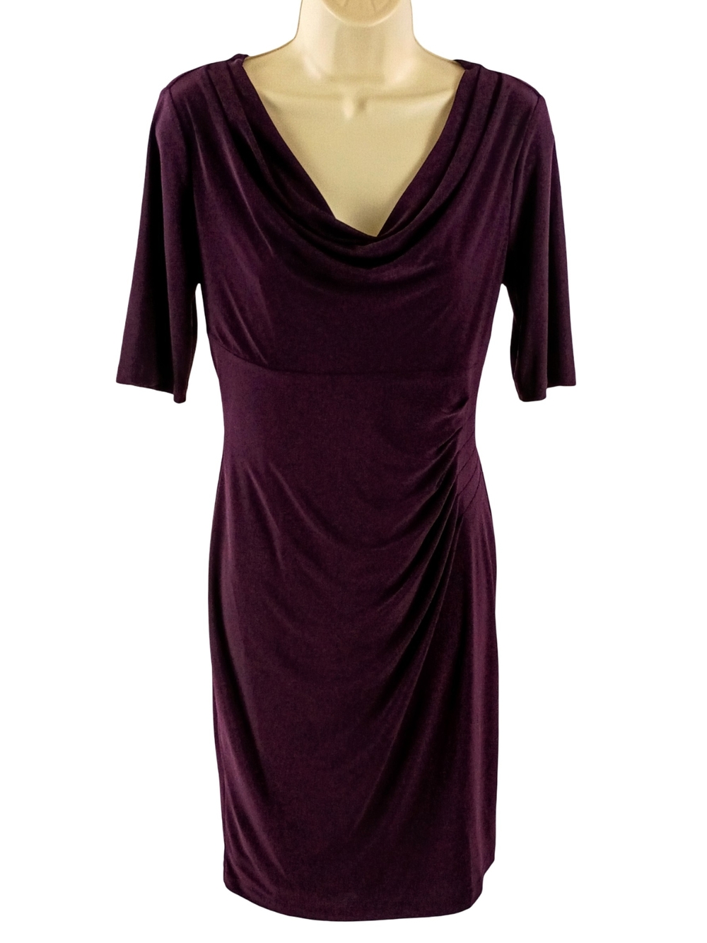 Anne Klein Plum Cowl Neck Midi Dress